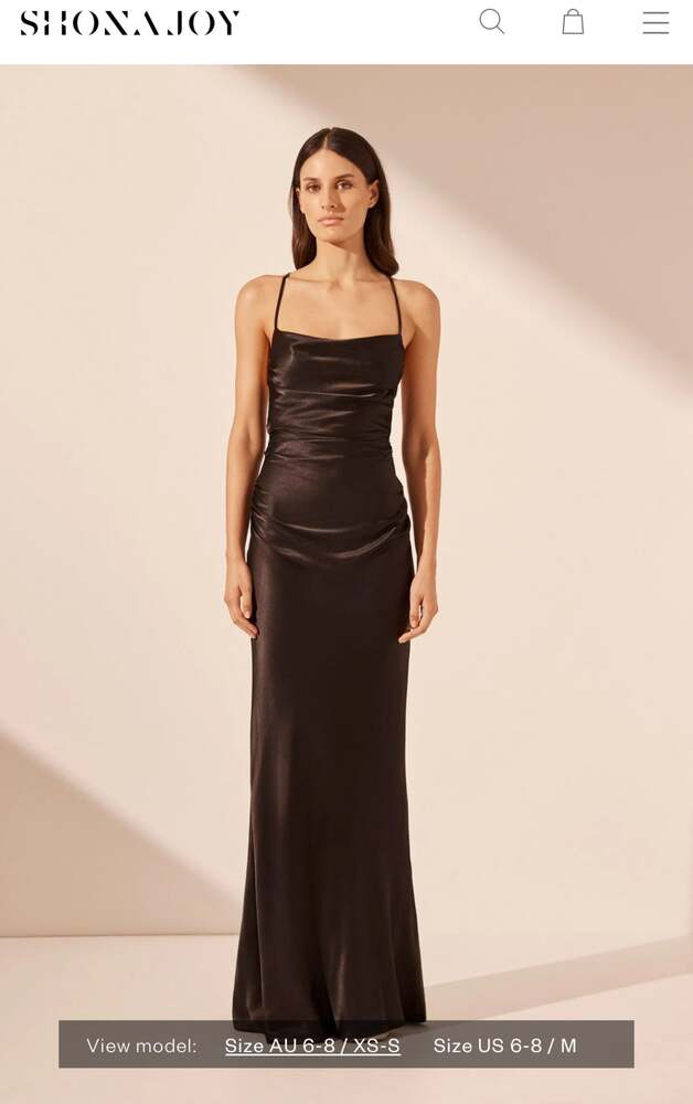 Shona Joy La Lune Lace Back Maxi Dress in black